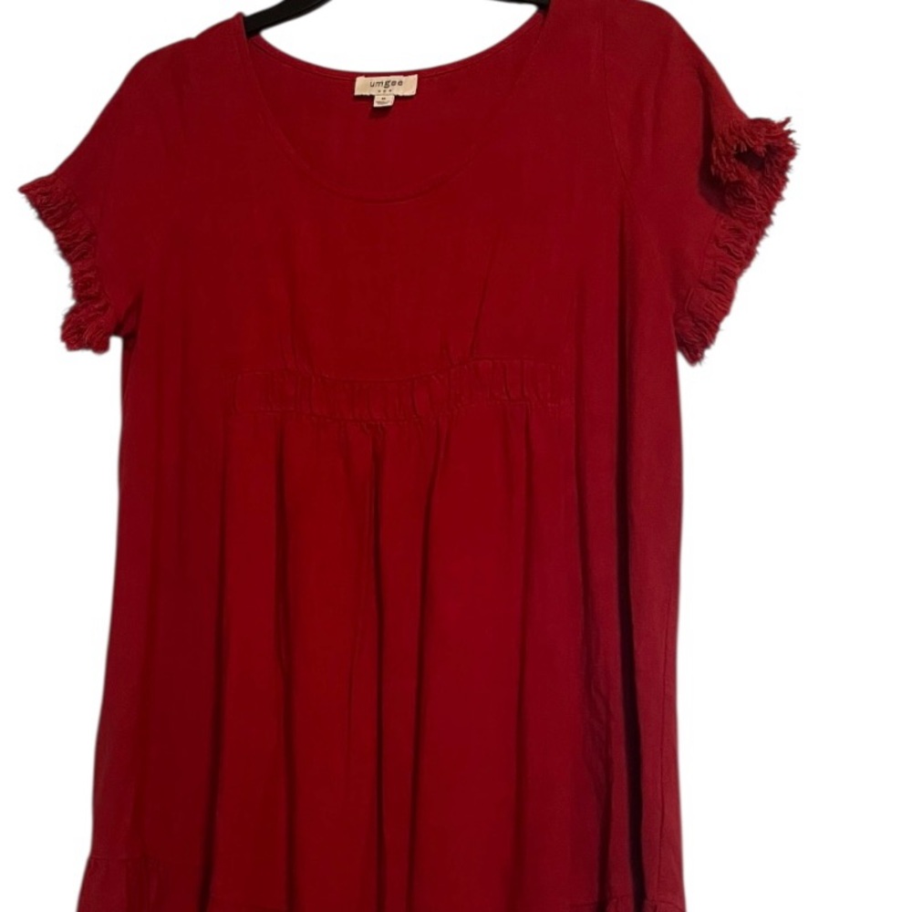 UMGEE |  Red Flutter short Sleeve dress